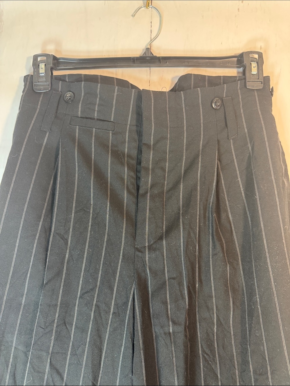 Ralph Lauren Black Pinstripe Gangster-style Trousers with Blue Label